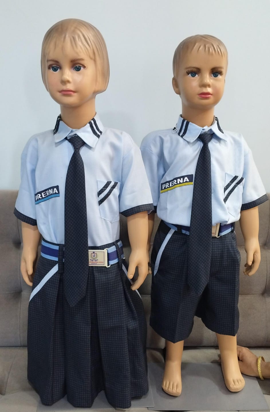 Regular Uniform - Sky Blue Shirt with Navy Checks